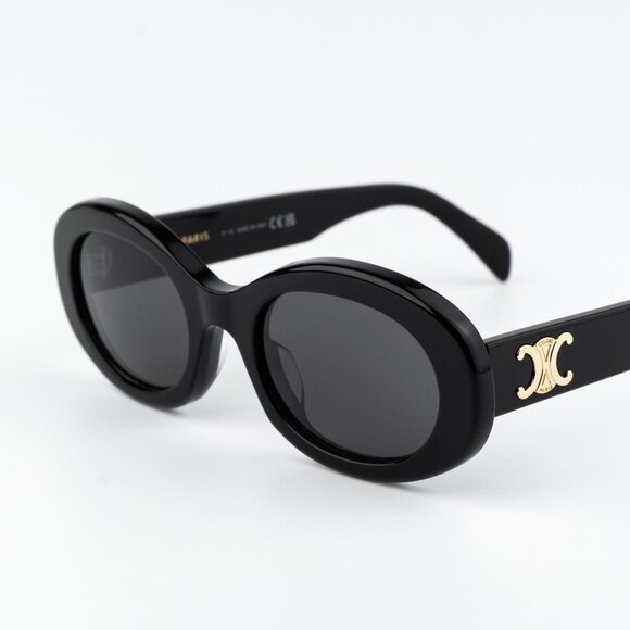 Celine TRIOMPHE Women Sunglasses Black Smoke Oval CL40194U 01A NEW AUTHENTIC - Picture 5 of 14